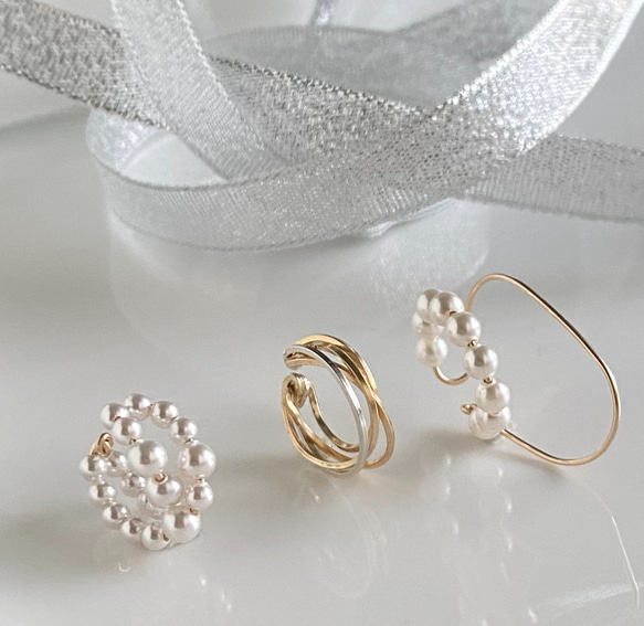 【5/6まで】【春の福袋2025 No.2】 イヤーカフ　3点セット 3枚目の画像