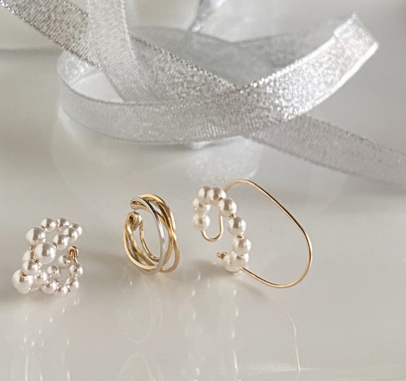 【5/6まで】【春の福袋2025 No.2】 イヤーカフ　3点セット 2枚目の画像