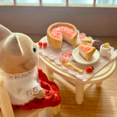 レアチーズケーキとあったかレモンティーのtea timeセット（ミニチュア