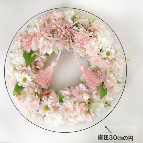 再販】桜が咲き誇る＊願いを込めた「叶結びの桜リース」ひな祭り・春の