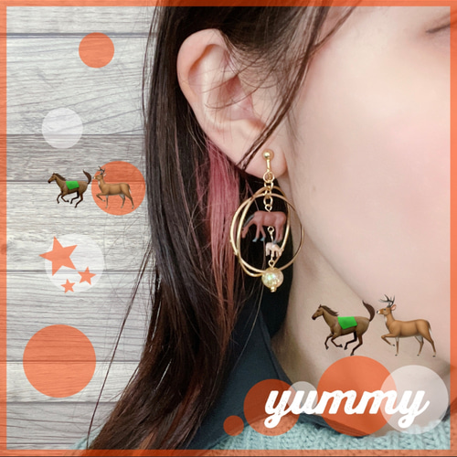 馬鹿 ミニチュアピアス・イヤリング」 ピアス（フープ） yummy 通販 