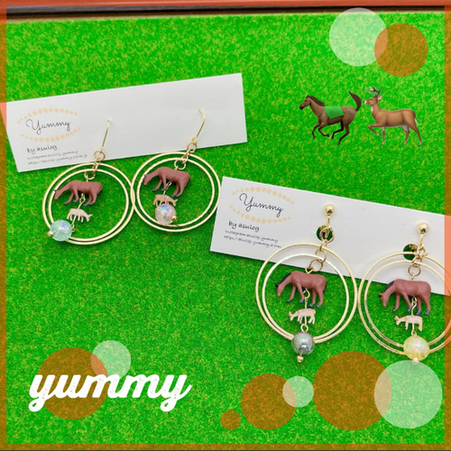 馬鹿 ミニチュアピアス・イヤリング」 ピアス（フープ） yummy 通販 