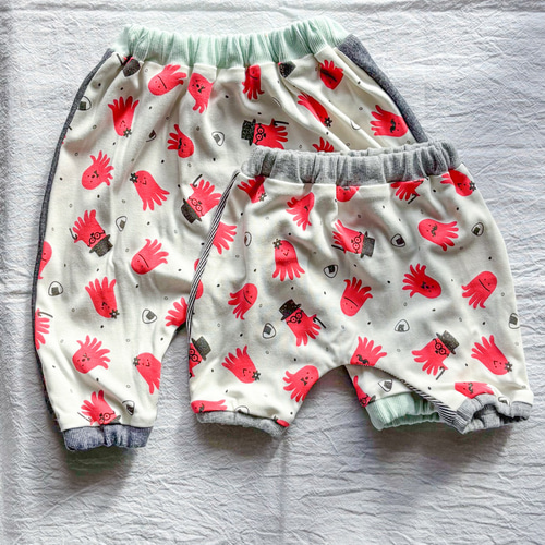 受注制作】はきやすズボン 【サイズ90】 タコ ヒッコリーデニム 保育園