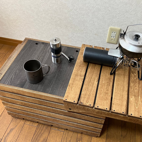 収納BOXのフタがローテーブルに！ No.7a (スライド式