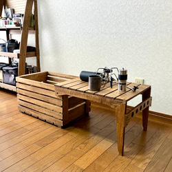 収納BOXがローテーブルに❗No.5(ウイングタイプ) アウトドア