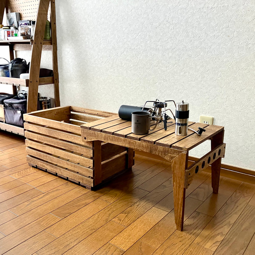 収納BOXのフタがローテーブルに！ No.7a (スライド式