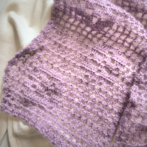 花咲くモチーフ編み ラベンダーストール〈ギフトにも〉EMIM