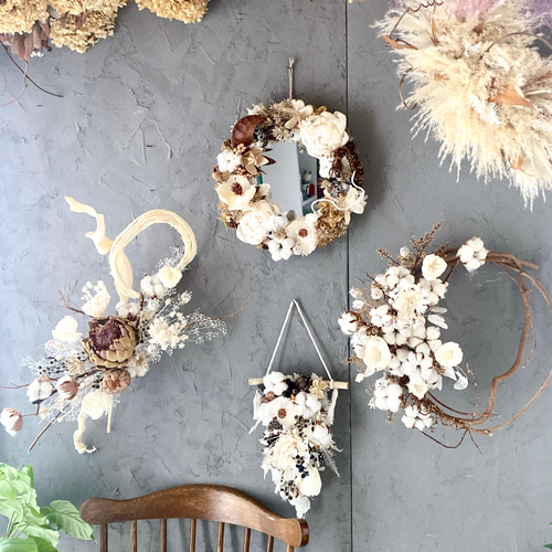 ☆creema限定 流木ドライフラワータペストリー NO.29 ドライフラワー