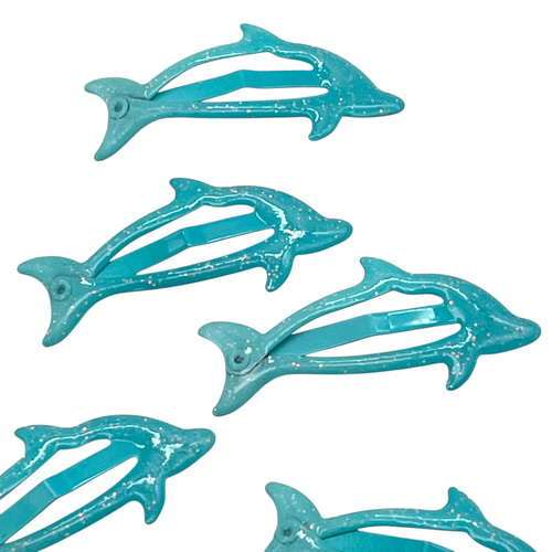 ヘアピン パッチン留め イルカ 前髪 モチーフ 5個 キラキラ