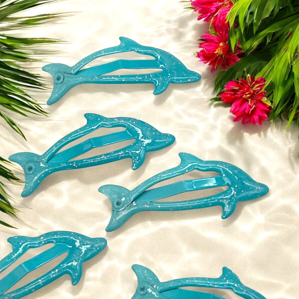 ヘアピン パッチン留め イルカ 前髪 モチーフ 5個 キラキラ