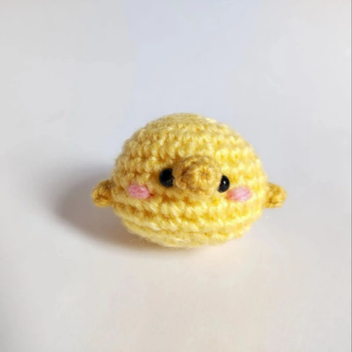 あみぐるみ ちびとり ころころ黄鳥 ストラップ 小物 鳥 あみぐるみ