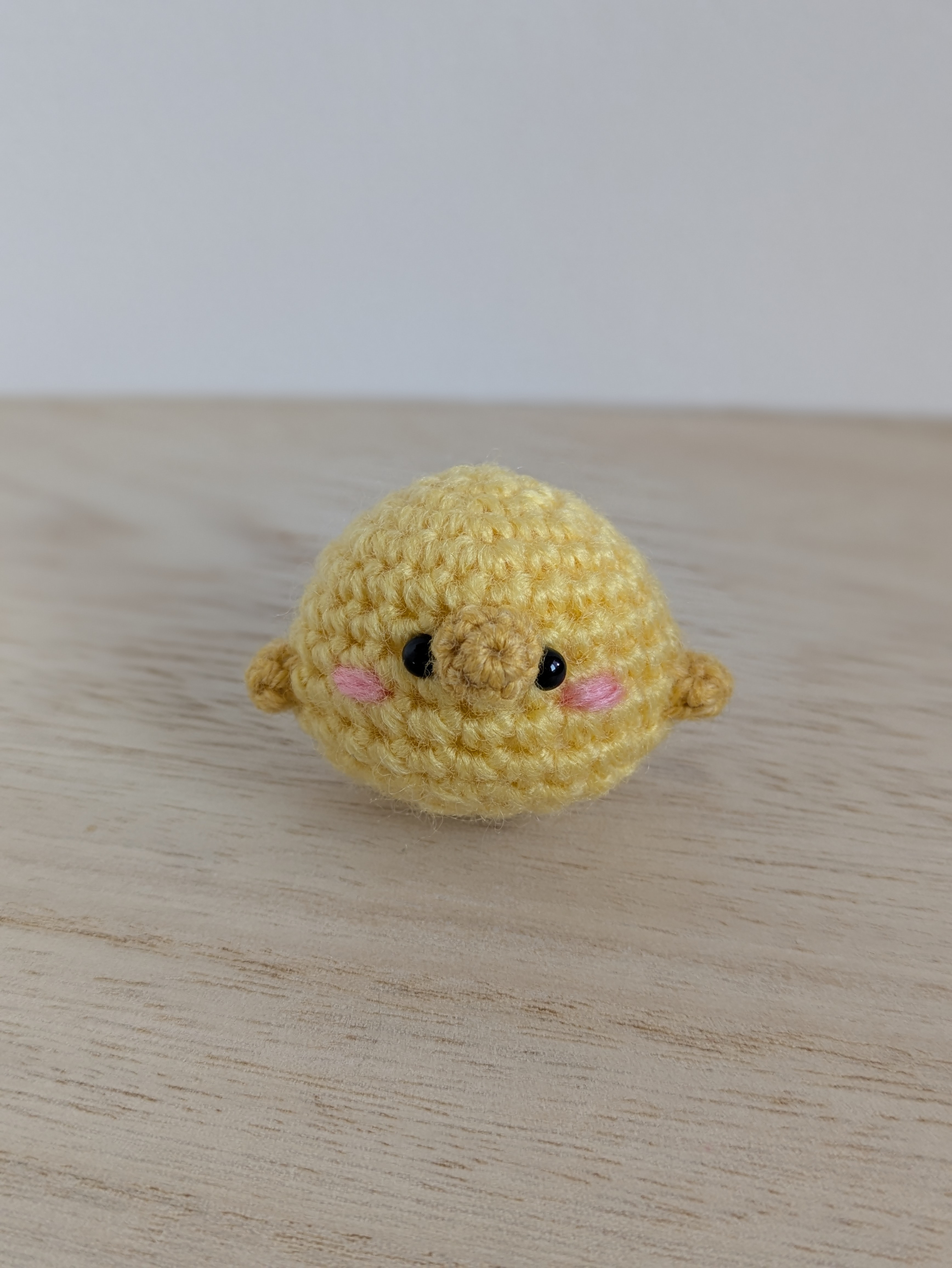 あみぐるみ ちびとり ころころ黄鳥 ストラップ 小物 鳥 あみぐるみ