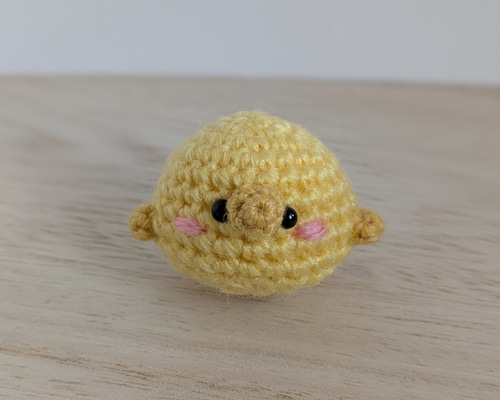 あみぐるみ ちびとり ころころ黄鳥 ストラップ 小物 鳥 あみぐるみ