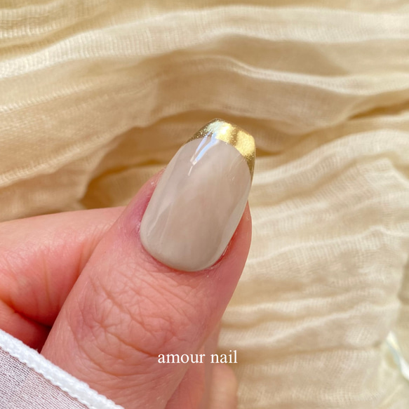simple brown ネイルチップ　淡色　ブライダル　成人式　結婚式　お呼ばれ 4枚目の画像