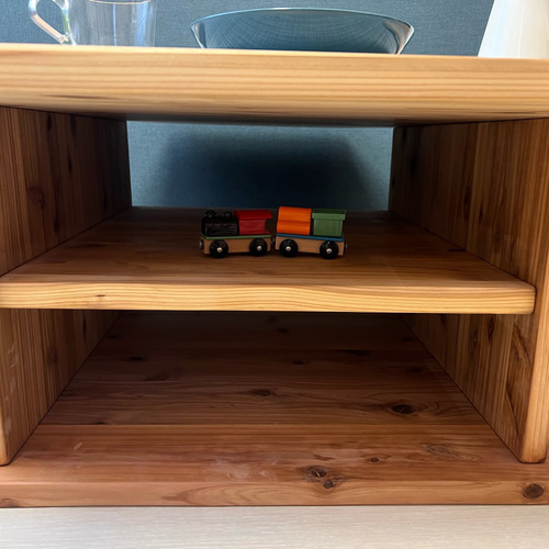 送料無料】 ローテーブル 八角形 90cm 杉 ナチュラル 棚付き ロー