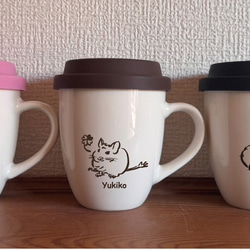 名入れができる　チンチラ・デグーイラスト　フタつきマグカップ　ラッピングつき！　 1枚目の画像