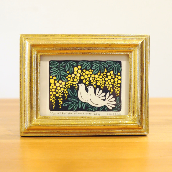 版画 - under the mimosa tree - navy （シルクスクリーンプリント） 1枚目の画像
