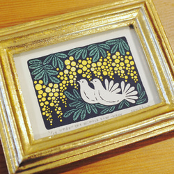 版画 - under the mimosa tree - navy （シルクスクリーンプリント） 3枚目の画像