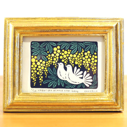 版画 - under the mimosa tree - navy （シルクスクリーンプリント） 2枚目の画像