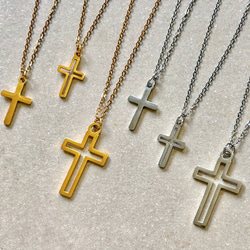 サージカルステンレス スライドボールネックレス 十字架 クロス