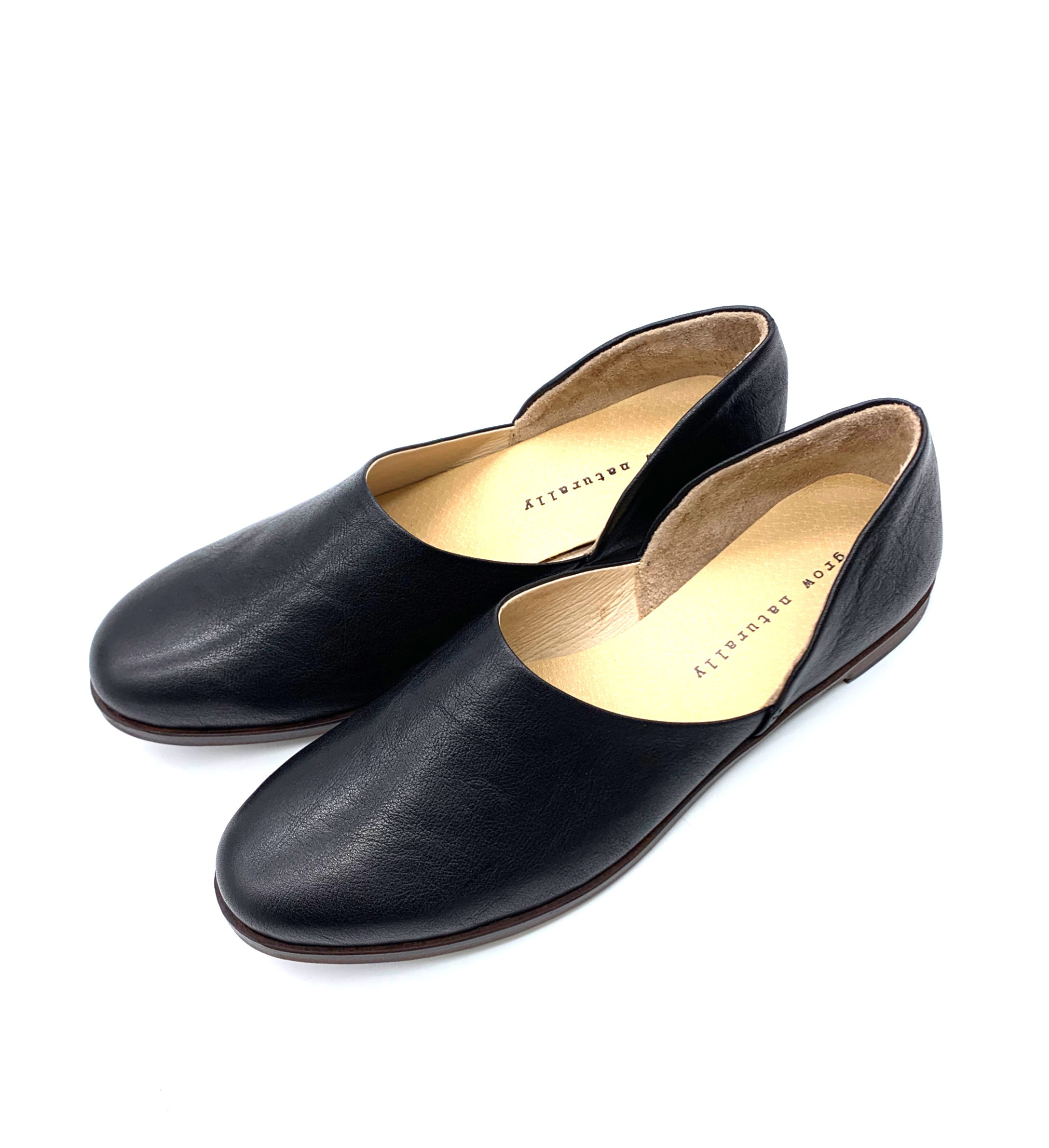 レディース　カジュアル　革靴　栃木レザーを使ったスポックシューズ　ＧＲＯＷＮＡＴＵＲＡＬＬＹ　GN-1504w　ブラック