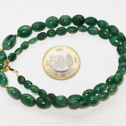 ж K18 18金 天然エメラルド126.85ct 46.7㎝ネックレス 6枚目の画像