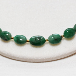 ж K18 18金 天然エメラルド126.85ct 46.7㎝ネックレス 2枚目の画像