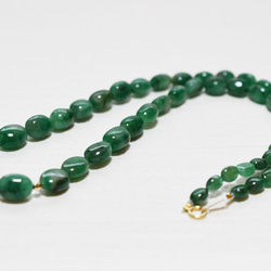 ж K18 18金 天然エメラルド126.85ct 46.7㎝ネックレス 4枚目の画像