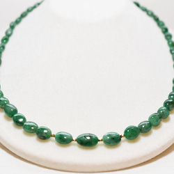 ж K18 18金 天然エメラルド126.85ct 46.7㎝ネックレス 5枚目の画像