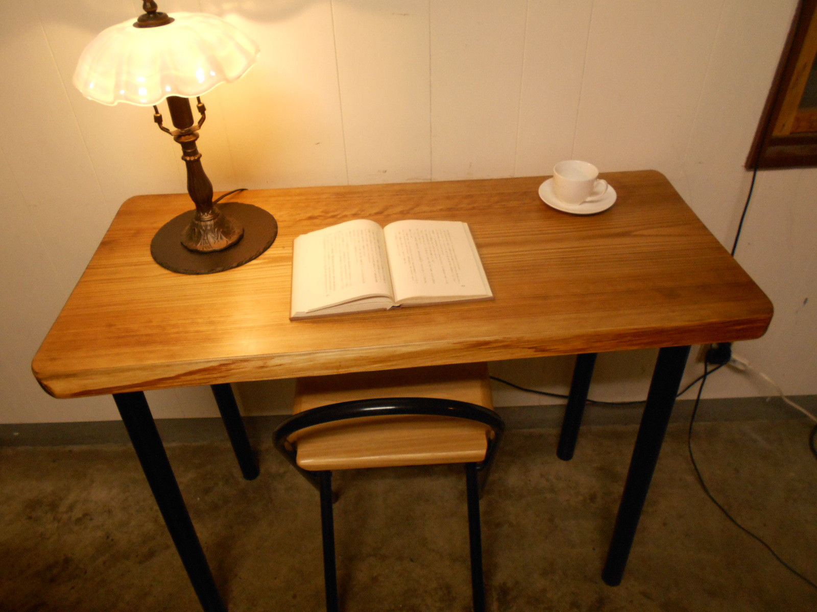 ひのきアイアンテーブル　09-11-2（テーブルのみ）　（横幅97㎝カット可能）