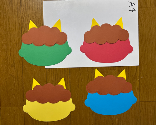 製作キット【①鬼 24セット】節分 豆まき お面 2月 保育教材 画用紙