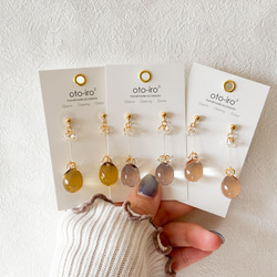 【tear drop】まんまるしずくのピアス/イヤリング　透明　うるつや　シンプル　大人　可愛い♡送料無料♡ 1枚目の画像