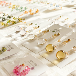 【tear drop】まんまるしずくのピアス/イヤリング　透明　うるつや　シンプル　大人　可愛い♡送料無料♡ 4枚目の画像