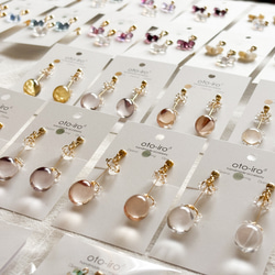 【tear drop】まんまるしずくのピアス/イヤリング　透明　うるつや　シンプル　大人　可愛い♡送料無料♡ 3枚目の画像
