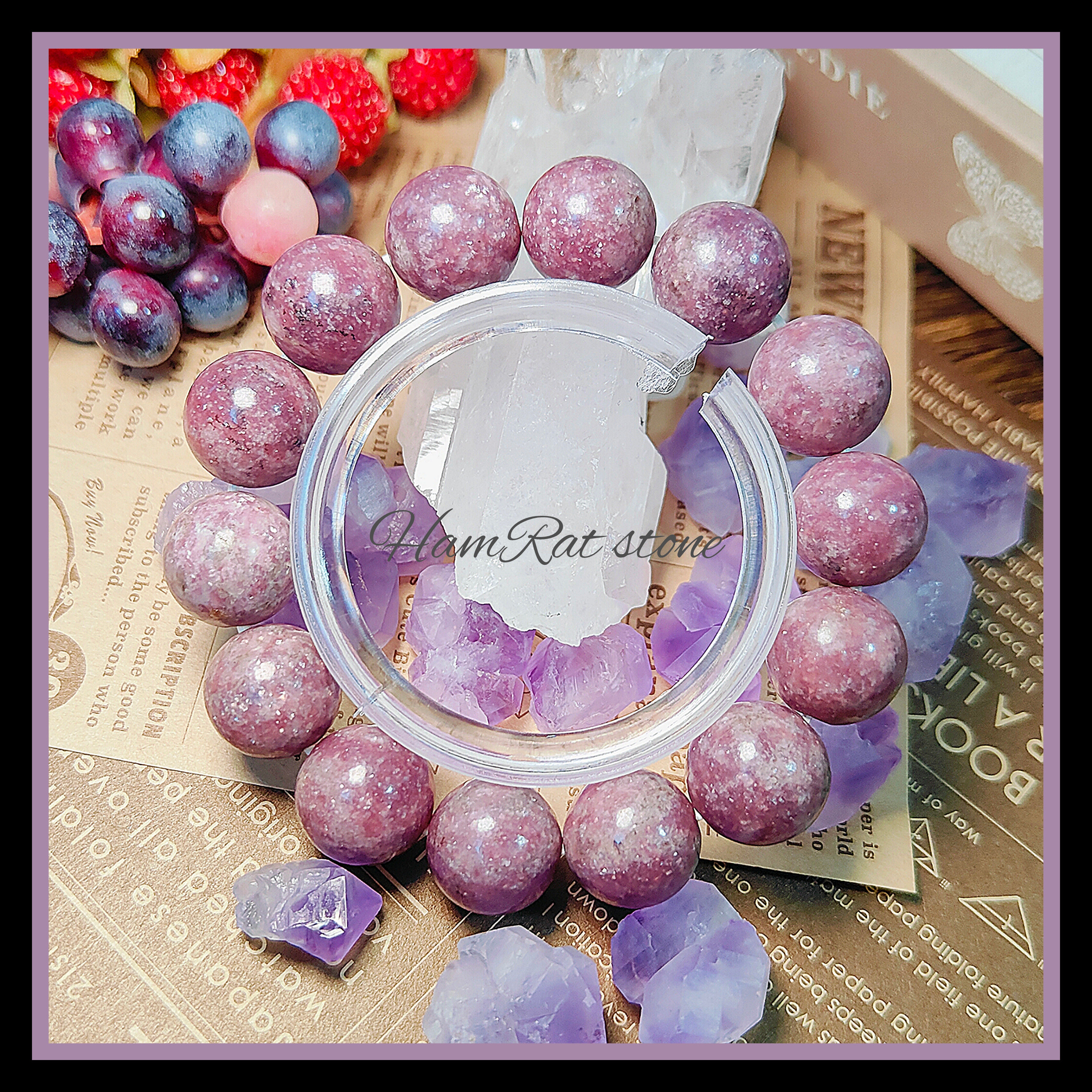 レピドライト 天然石 ブレスレット