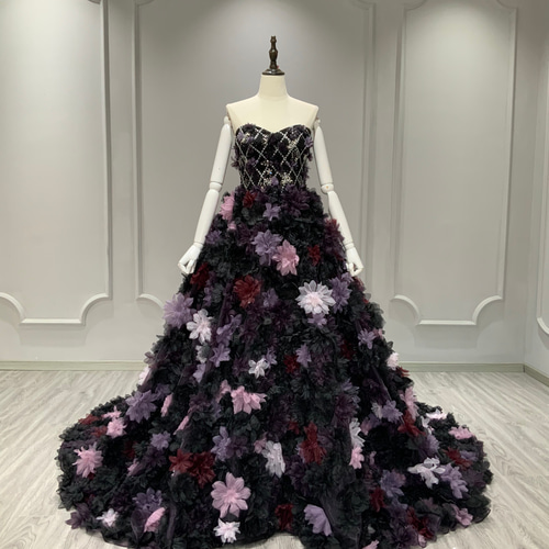 高級感溢れる！カラードレス 袖なし 個性的な サイズオーダー可能