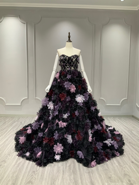 高級感溢れる！カラードレス 袖なし 個性的な サイズオーダー可能