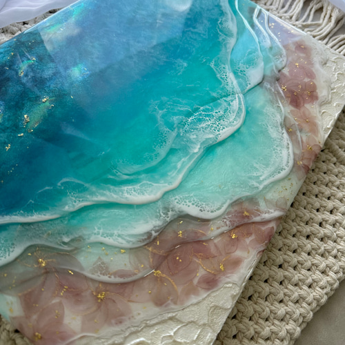 プルメリアの夢 海レジンアート 波アート その他アート Pearly Ocean