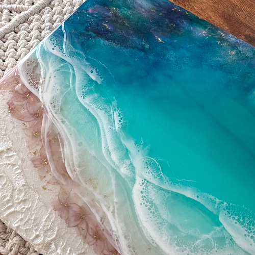 大型セールや時期 海レジンアート プルメリアの夢 波アート Pearly その他アート 絵画