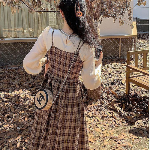 大きいサイズ レディース 秋 冬 重ね着風 ワンピース 新品 長袖