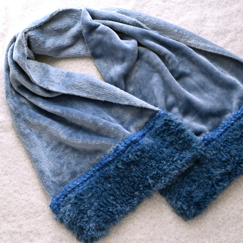 マフラーピン付き♪ふわとろニット×ラメ毛糸×ふわふわファー＊マフラー