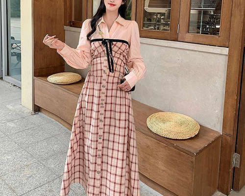 大きいサイズ レディース ワンピース ピンク ロング 春 秋冬 新品 長袖