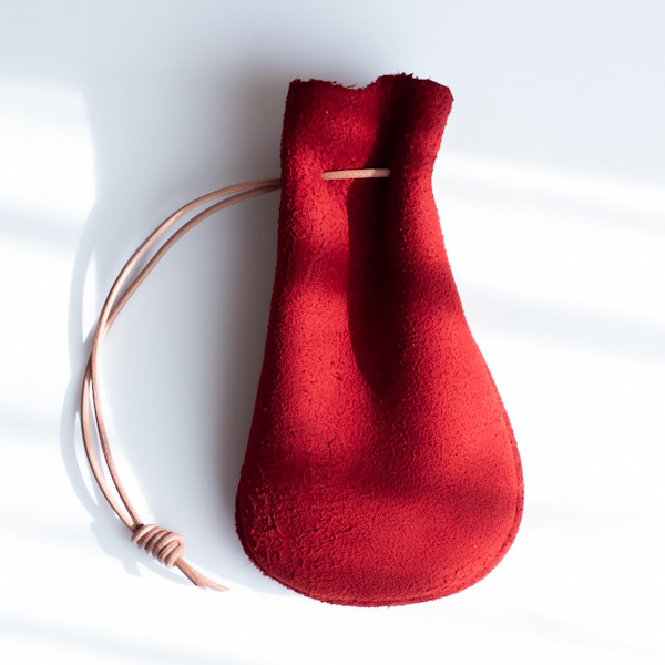 鹿革巾着バッグ　手提げ巾着