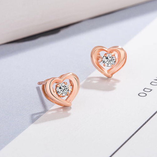 ete ダイヤモンド ハート ピアス ピンクゴールド 18金 ダイヤモンド