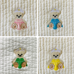 プリンセスベア・ティアラ　nubiポーチ　H12W17D5 くま　プリンセス　ティアラ　刺繍　大人可愛い　コスメポーチ　 2枚目の画像