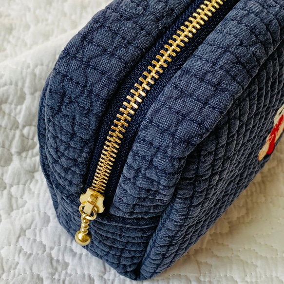 プリンセスベア・ティアラ　nubiポーチ　H12W17D5 くま　プリンセス　ティアラ　刺繍　大人可愛い　コスメポーチ　 5枚目の画像