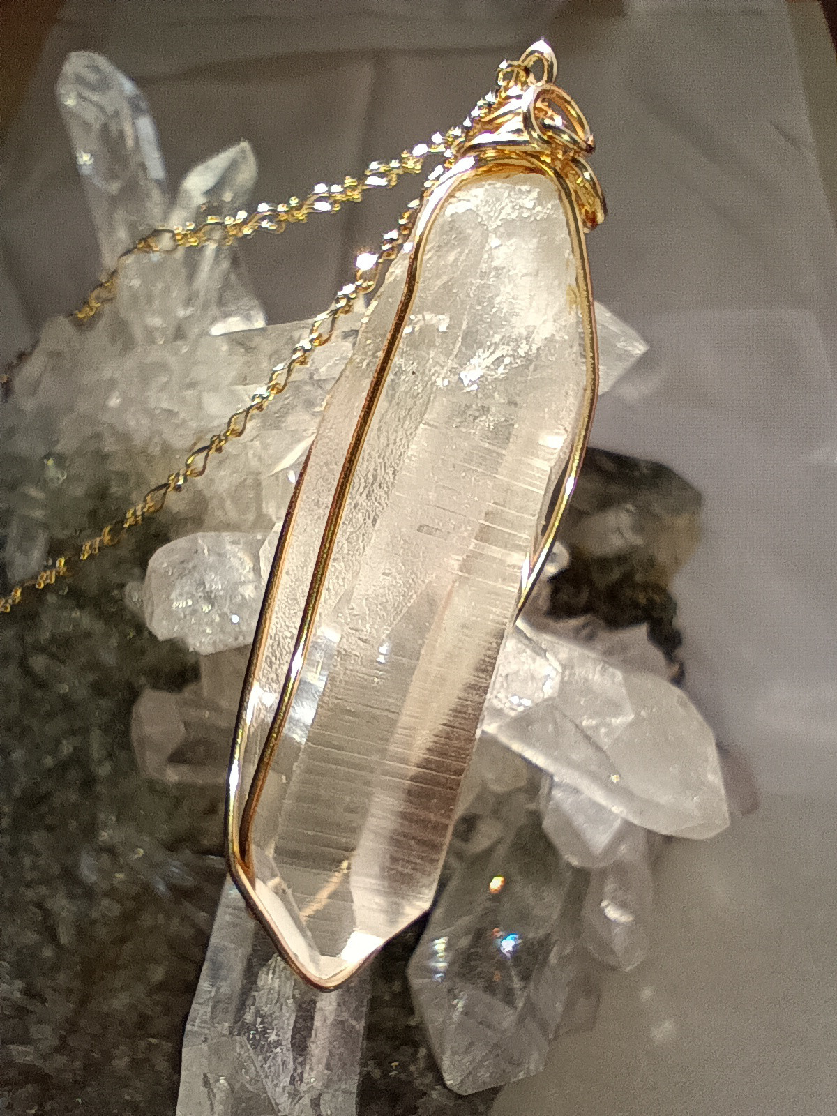 天然石　レーザークウォーツ　ネックレス