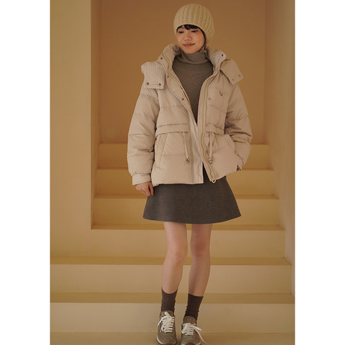 【beige,】ベイジ リバーシブルダウンジャケット 立体生地ダウンジャケット フード付きダウンジャケット 薄い