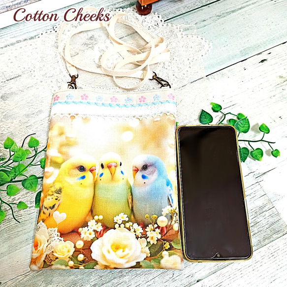 スマホショルダー セキセイインコちゃん♡ 2枚目の画像