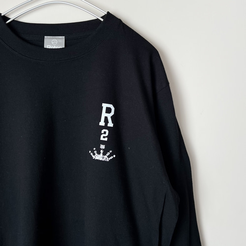 大人の高見え長袖Tシャツ 隠れ猫ペイズリー柄ロンT 黒ブラック メンズ